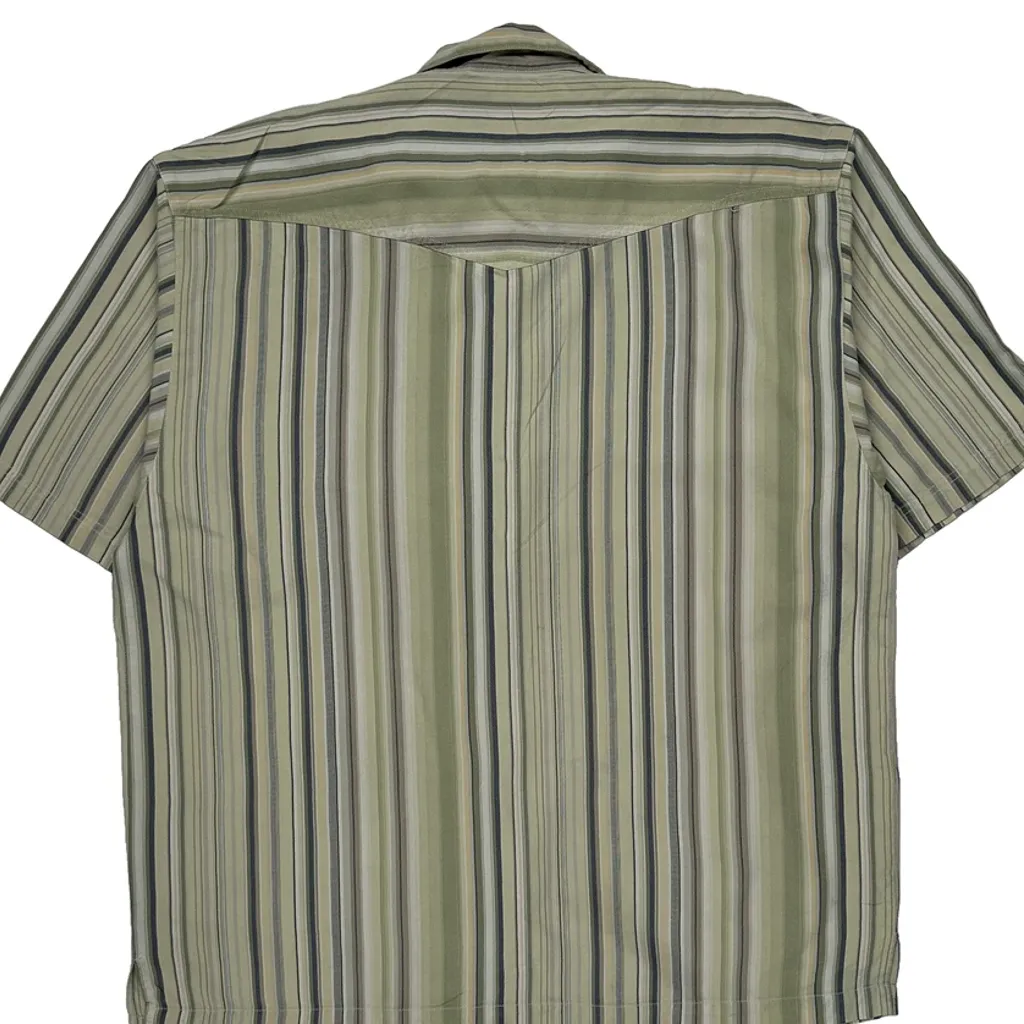 Tommy Bahama Striped Hawaiian Shirt - Large Green Silk - Image 7