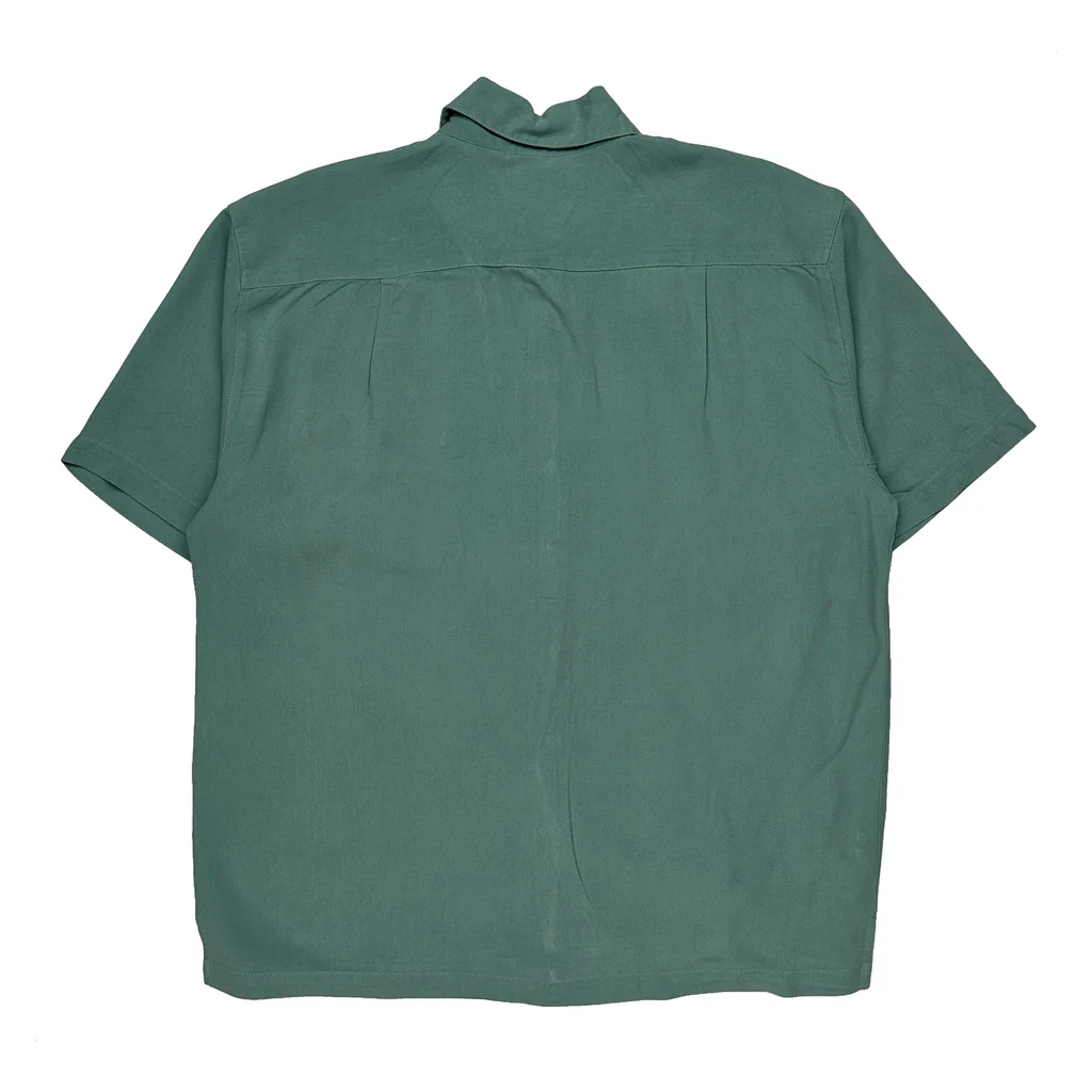 Tommy Bahama Hawaiian Shirt - Large Green Silk - Image 2
