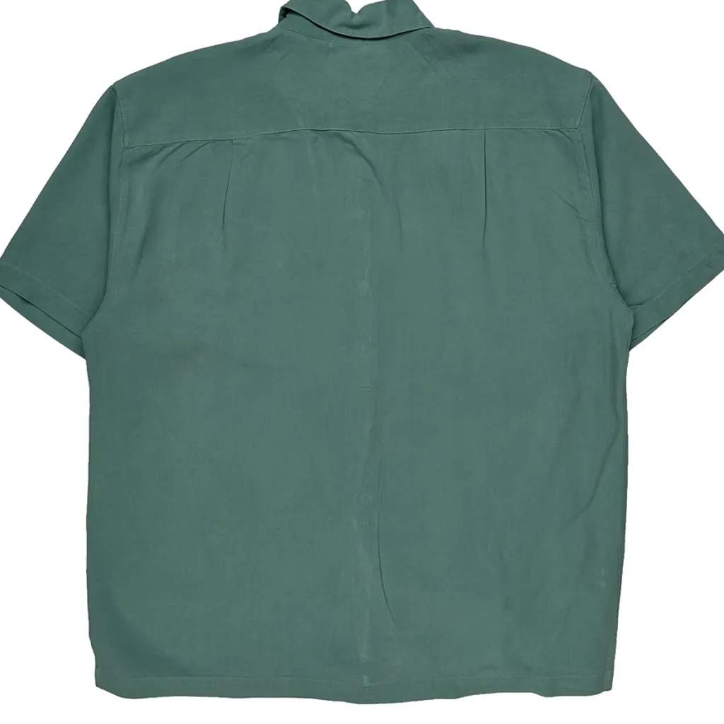 Tommy Bahama Hawaiian Shirt - Large Green Silk - Image 6