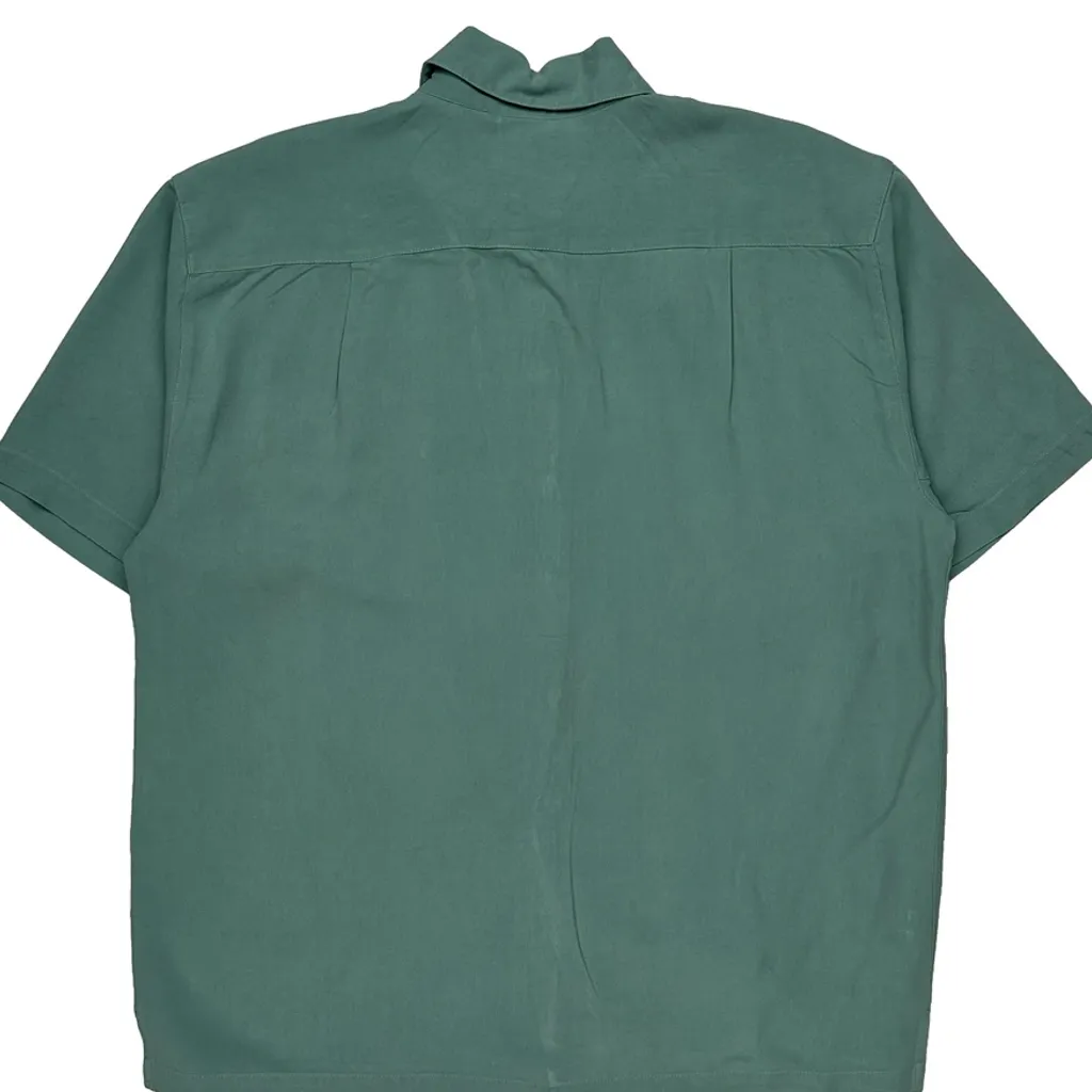 Tommy Bahama Hawaiian Shirt - Large Green Silk - Image 7