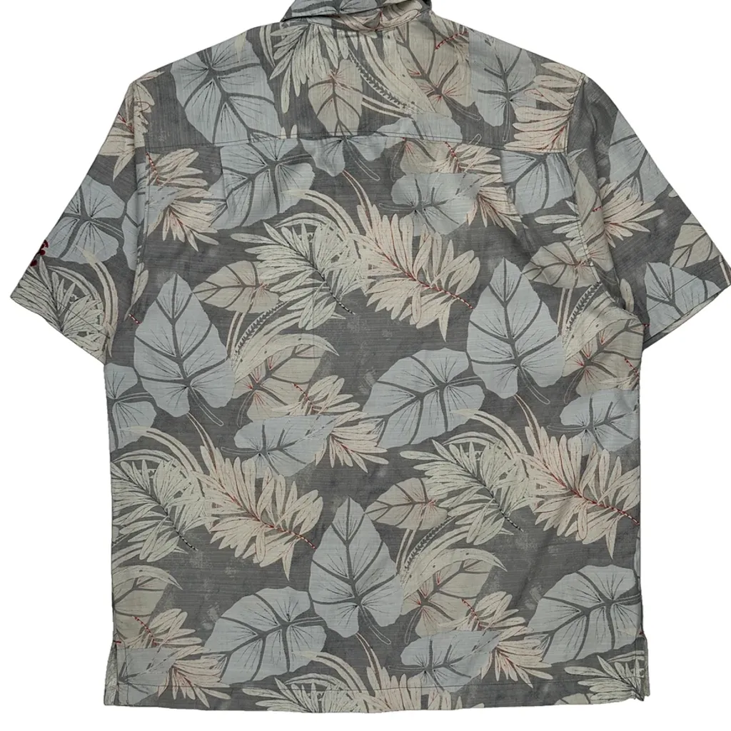 Tommy Bahama Floral Hawaiian Shirt - Small Grey Silk Blend - Image 6