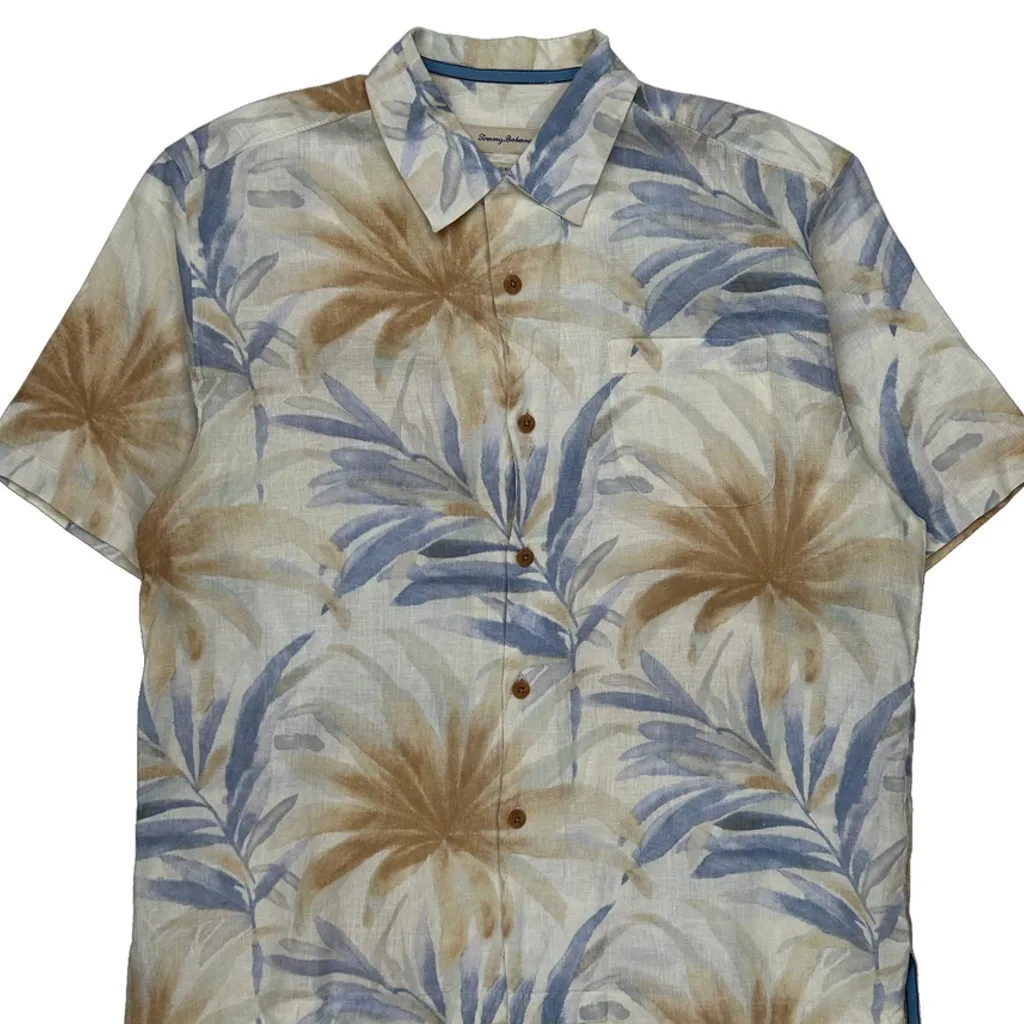 Tommy Bahama Floral Hawaiian Shirt - Large Multicoloured Linen - Image 4