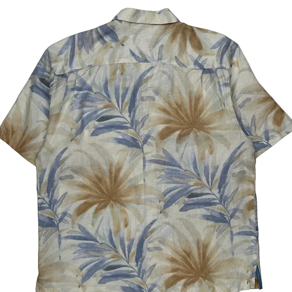 Tommy Bahama Floral Hawaiian Shirt - Large Multicoloured Linen - Image 7