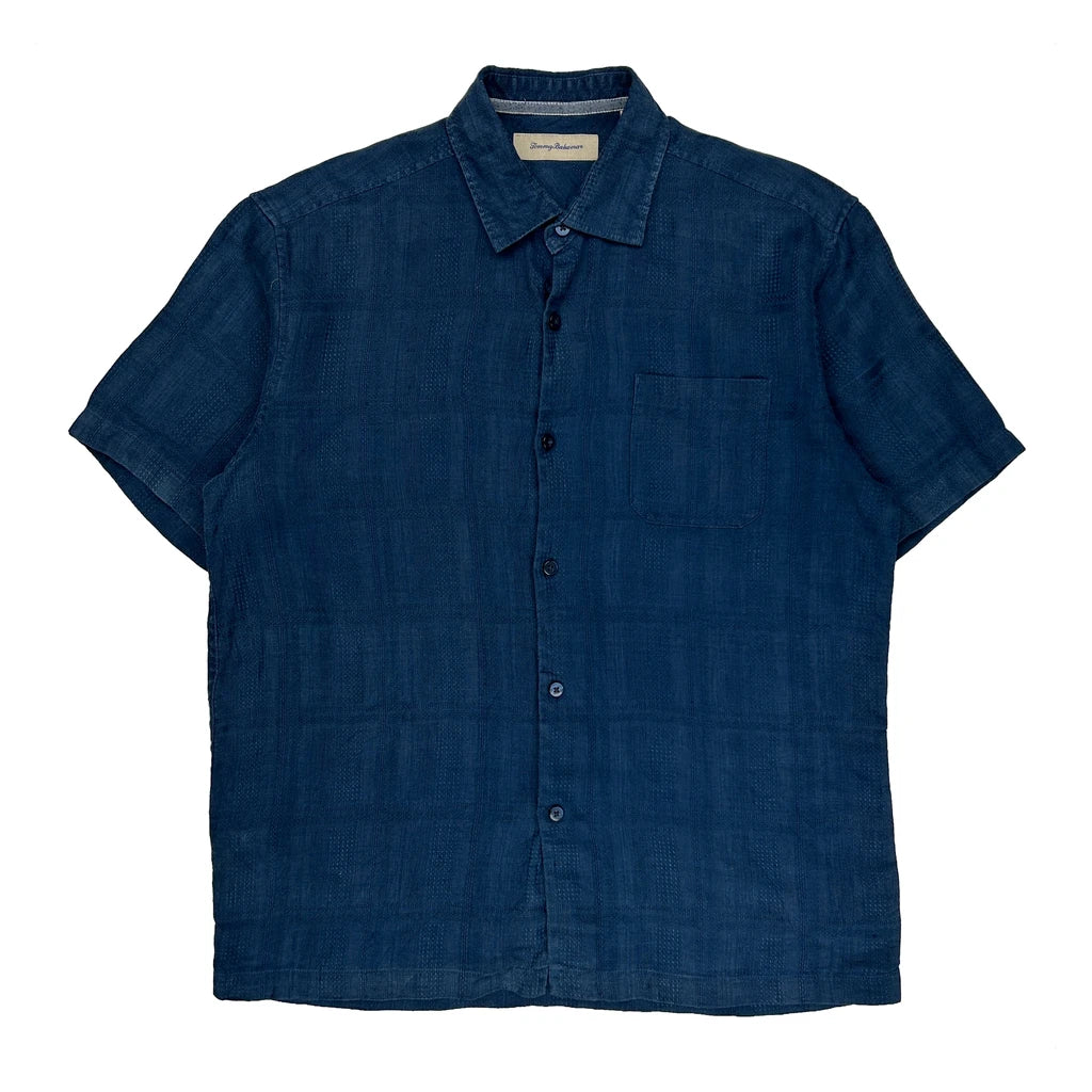 Tommy Bahama Short Sleeve Shirt - Large Blue Linen