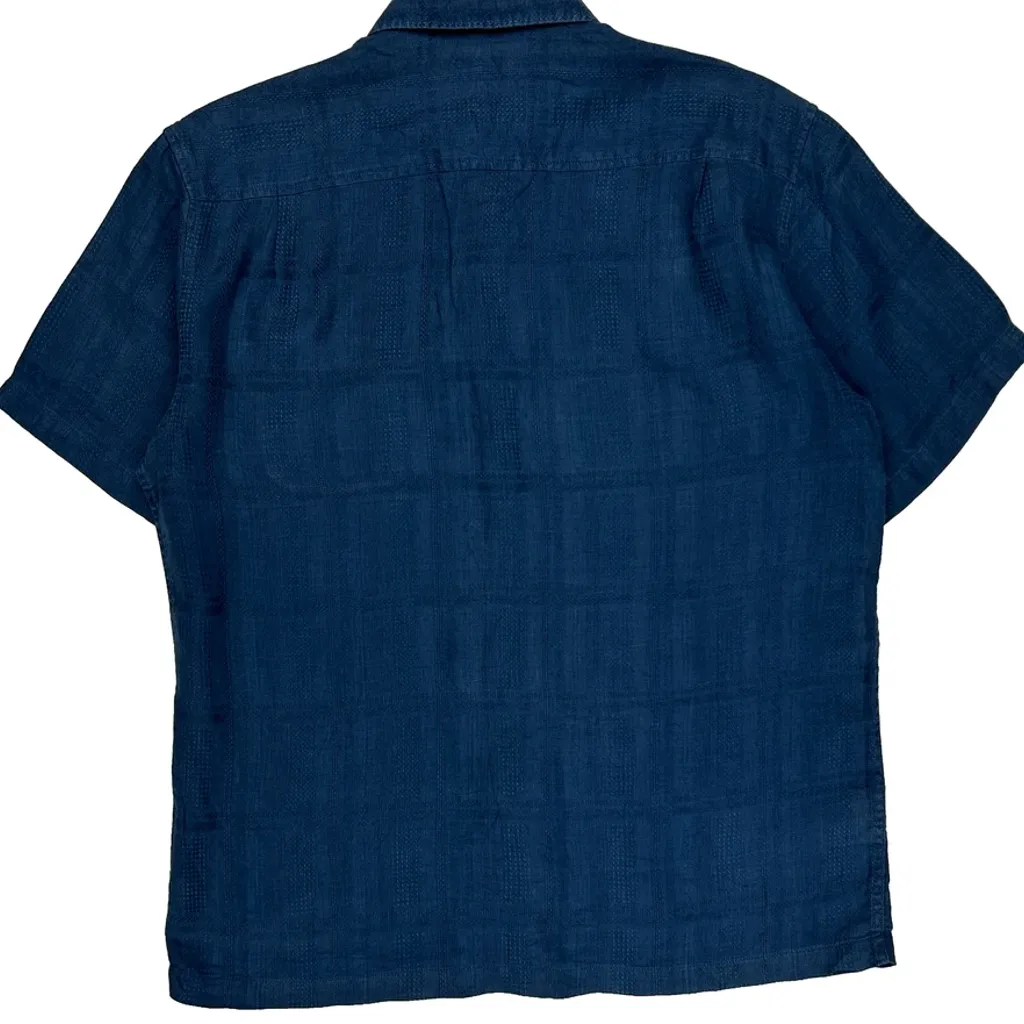 Tommy Bahama Short Sleeve Shirt - Large Blue Linen - Image 6