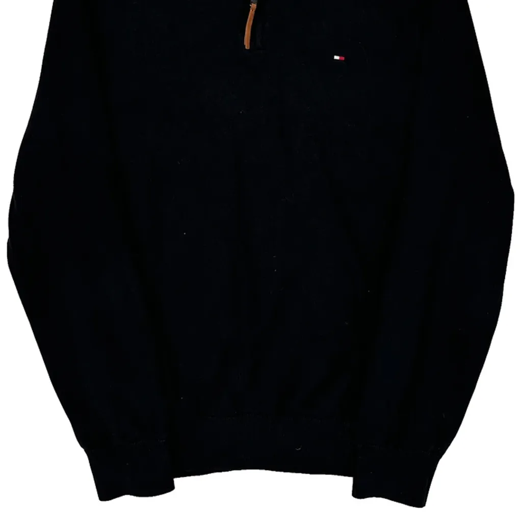 Tommy Hilfiger 1/4 Zip - Large Black Cotton - Image 4