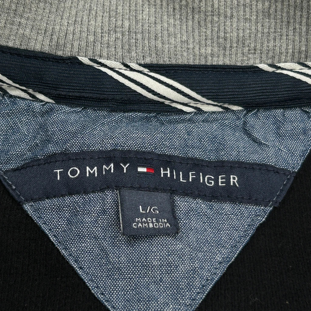 Tommy Hilfiger Collared 1/4 Zip - Large Black Cotton - Image 3