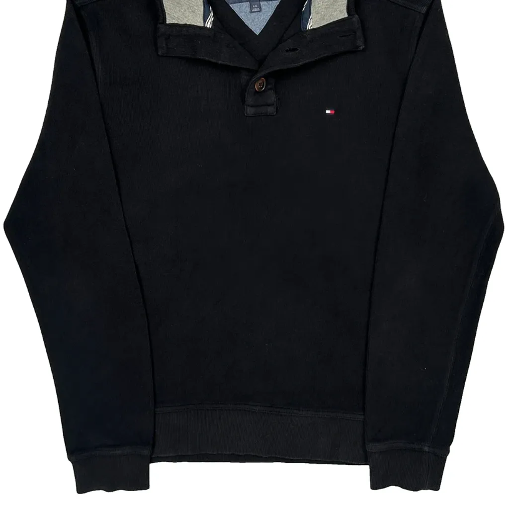 Tommy Hilfiger Collared 1/4 Zip - Large Black Cotton - Image 5