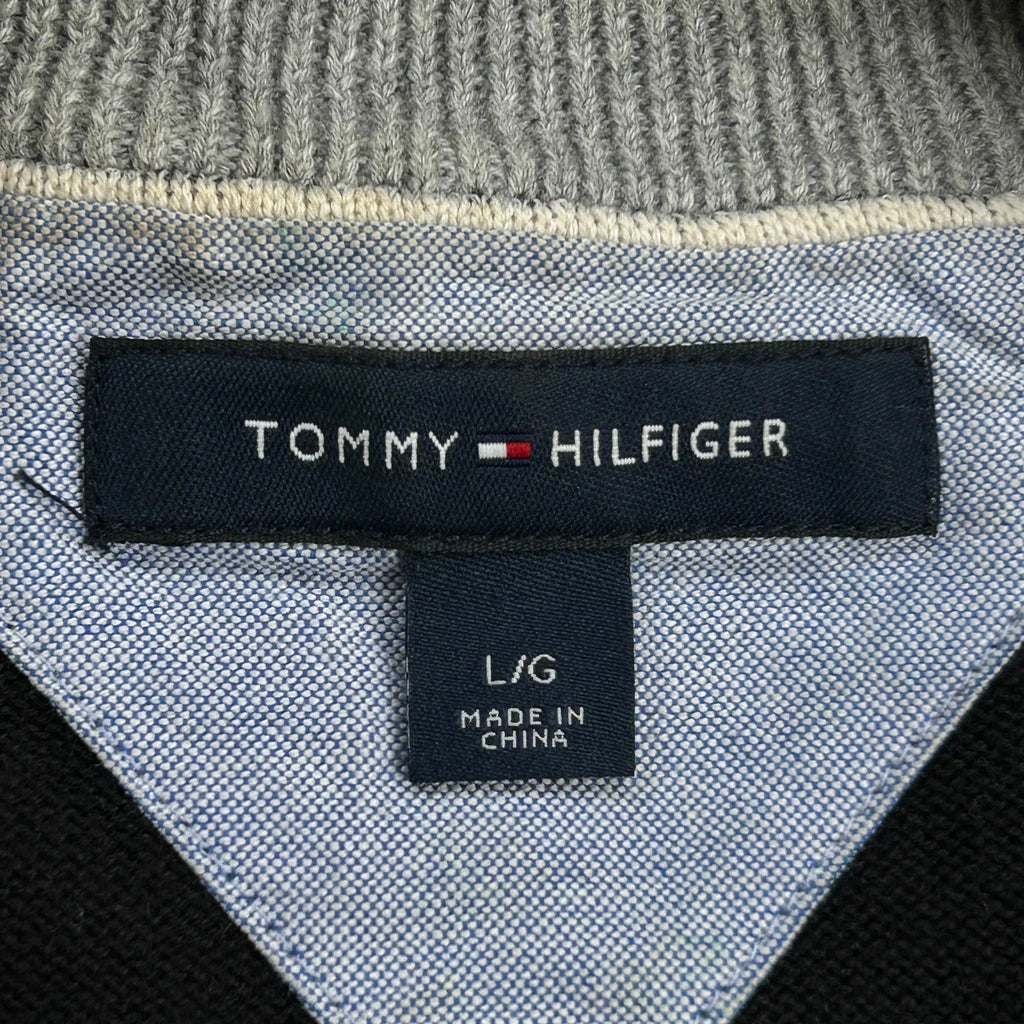 Tommy Hilfiger 1/4 Zip - Large Black Cotton - Image 3