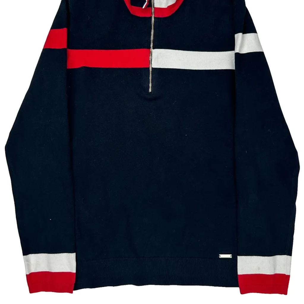 Tommy Hilfiger Striped 1/4 Zip - Medium Black Cotton - Image 4