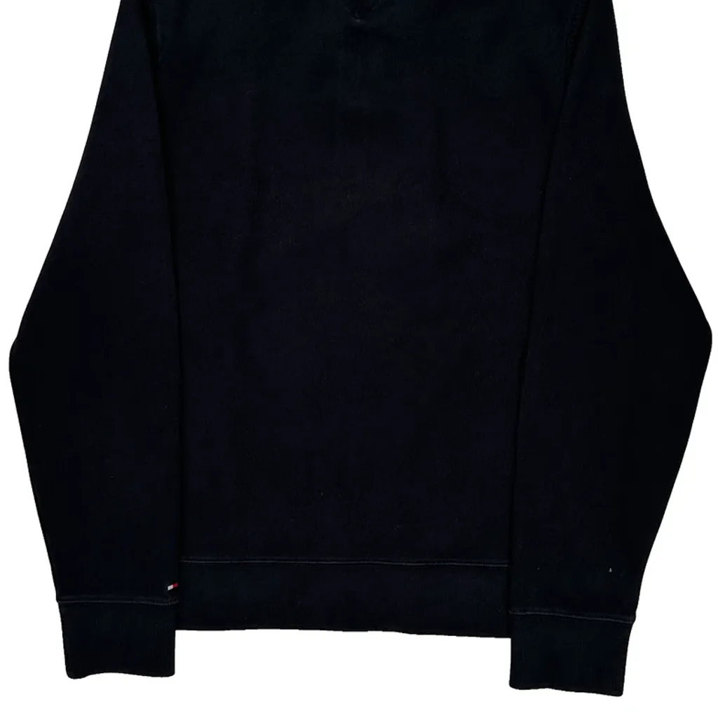 Tommy Hilfiger Spellout 1/4 Zip - Small Black Cotton - Image 6