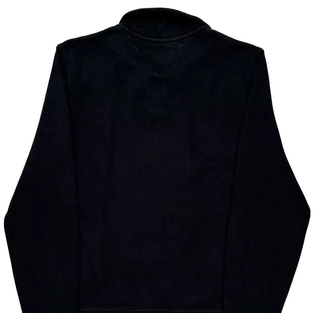 Tommy Hilfiger Spellout 1/4 Zip - Small Black Cotton - Image 7