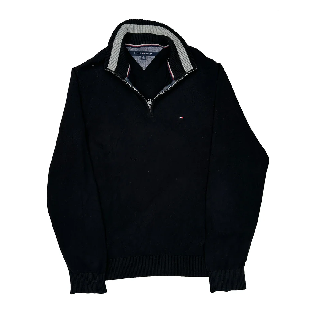 Tommy Hilfiger 1/4 Zip - XL Black Cotton