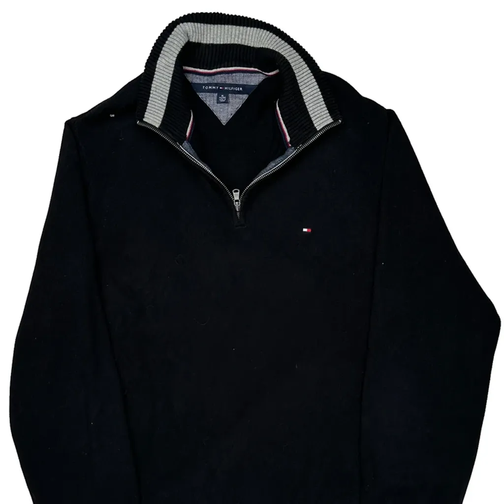 Tommy Hilfiger 1/4 Zip - XL Black Cotton - Image 4