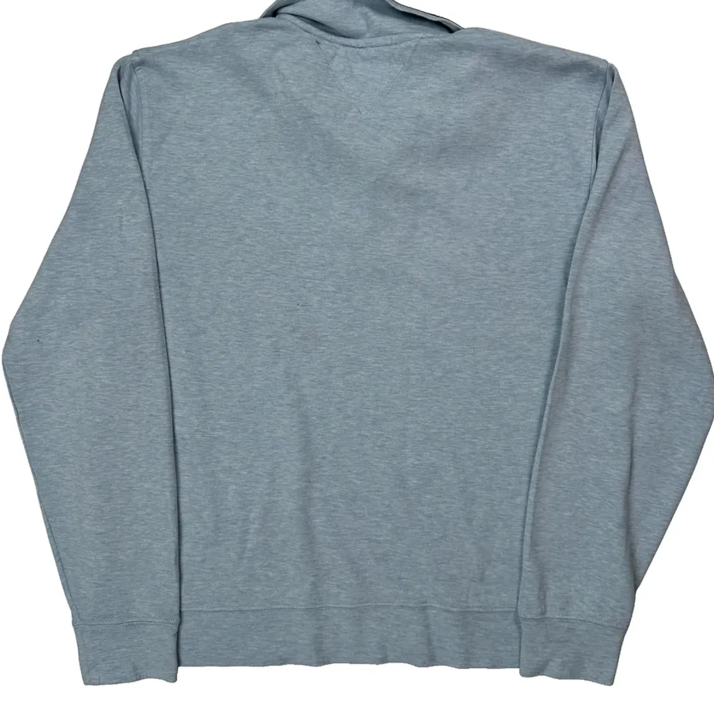 Tommy Hilfiger Collared 1/4 Zip - Large Blue Cotton - Image 6
