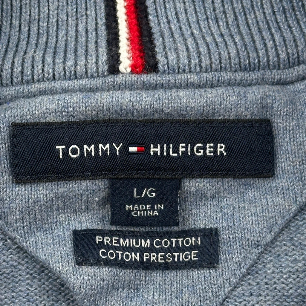 Tommy Hilfiger 1/4 Zip - Large Blue Cotton - Image 3