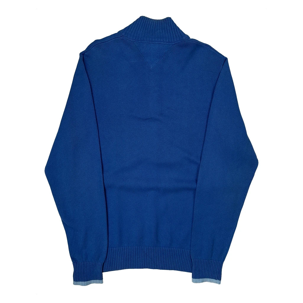 Tommy Hilfiger 1/4 Zip - Large Blue Cotton - Image 2