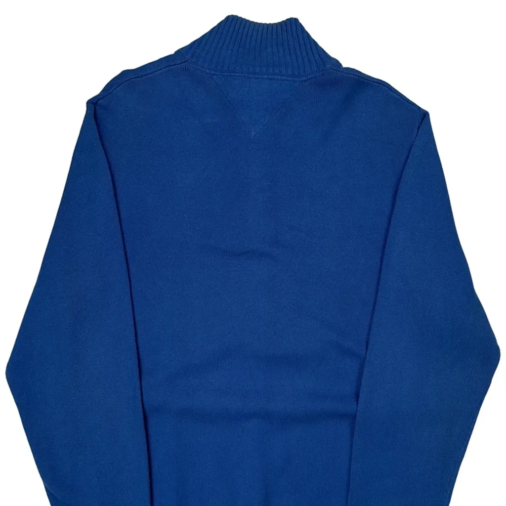 Tommy Hilfiger 1/4 Zip - Large Blue Cotton - Image 7