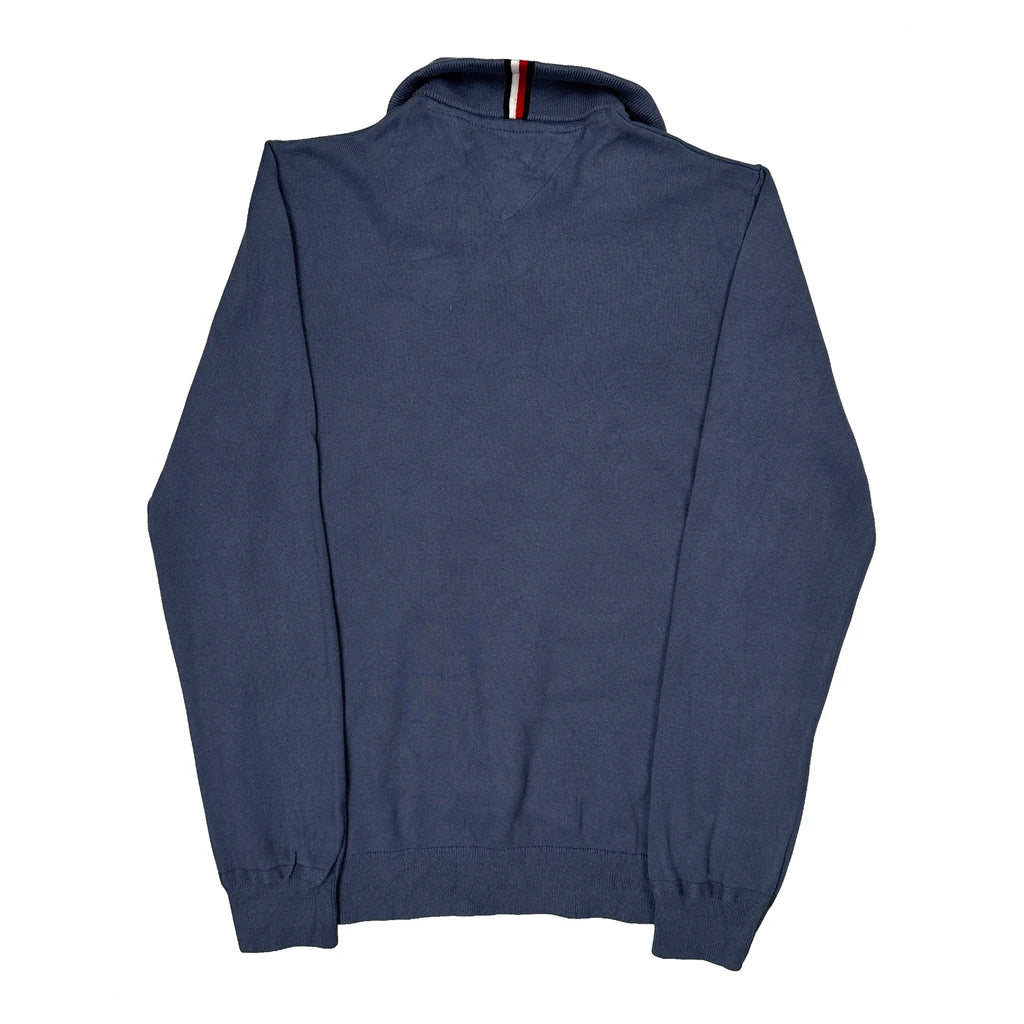 Tommy Hilfiger 1/4 Zip - Large Blue Cotton - Image 2