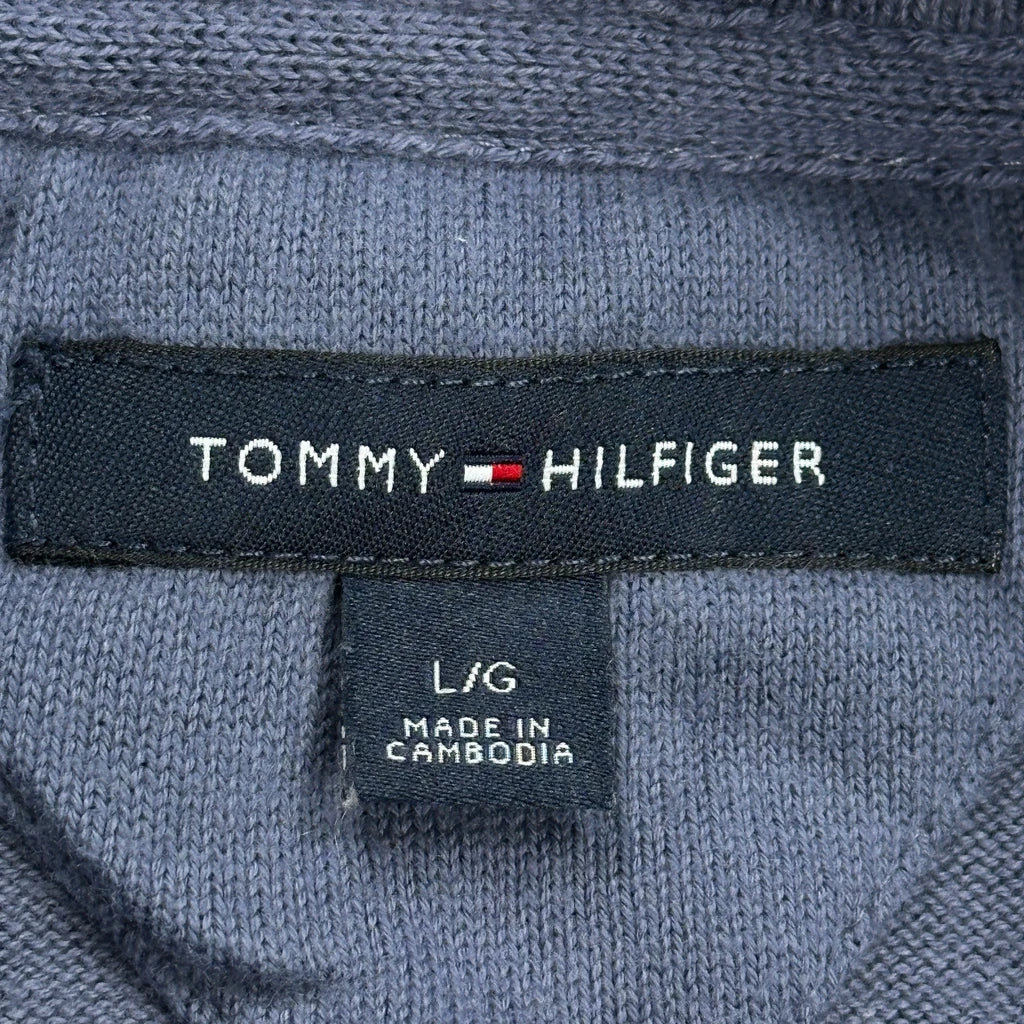 Tommy Hilfiger 1/4 Zip - Large Blue Cotton - Image 3
