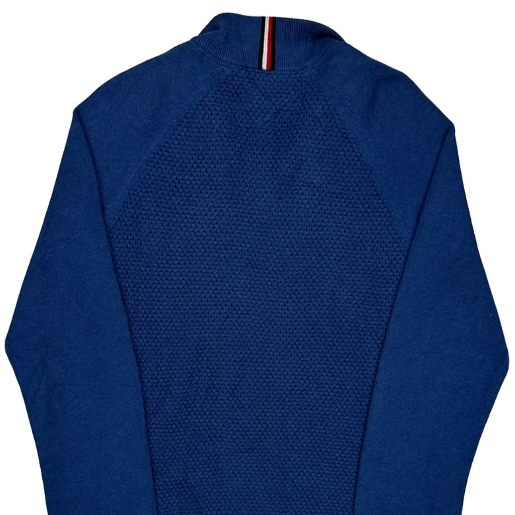 Tommy Hilfiger 1/4 Zip - Large Blue Cotton - Image 6