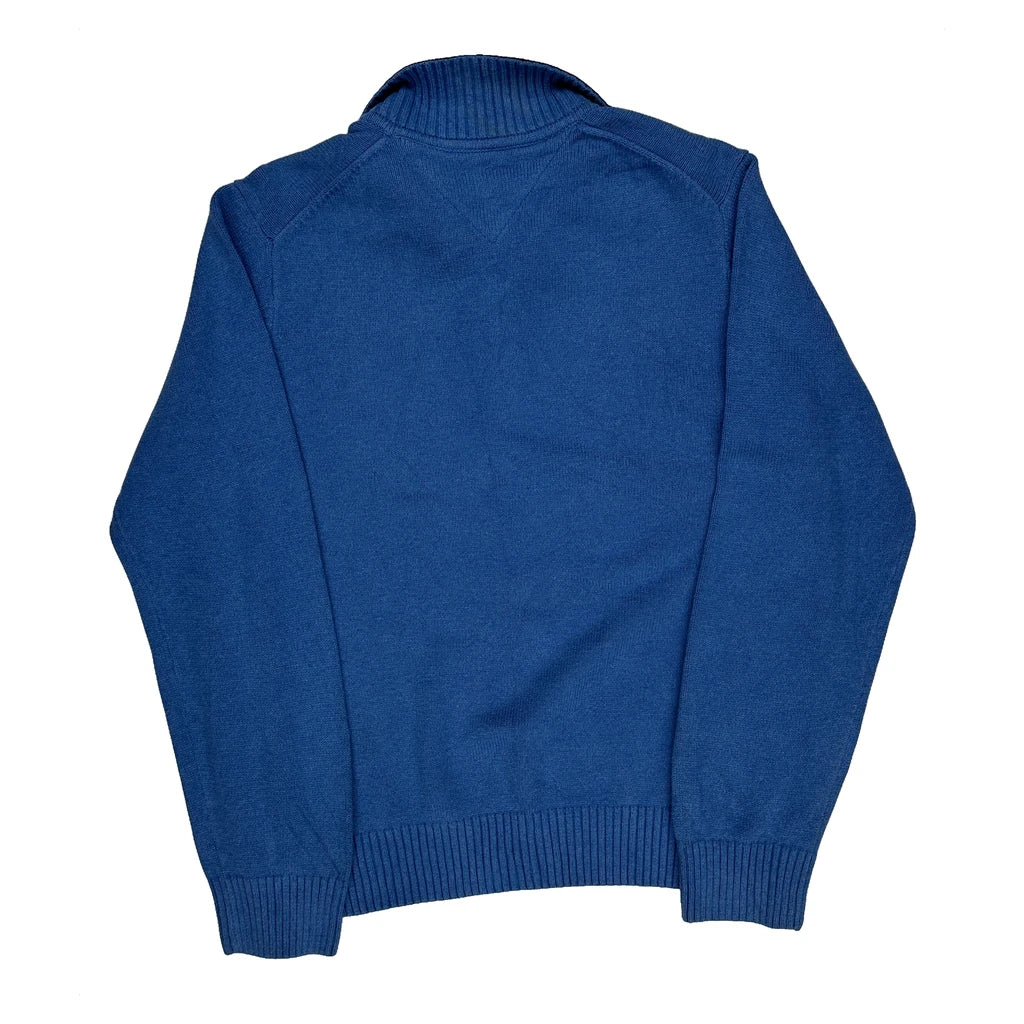 Tommy Hilfiger 1/4 Zip - Large Blue Cotton - Image 2