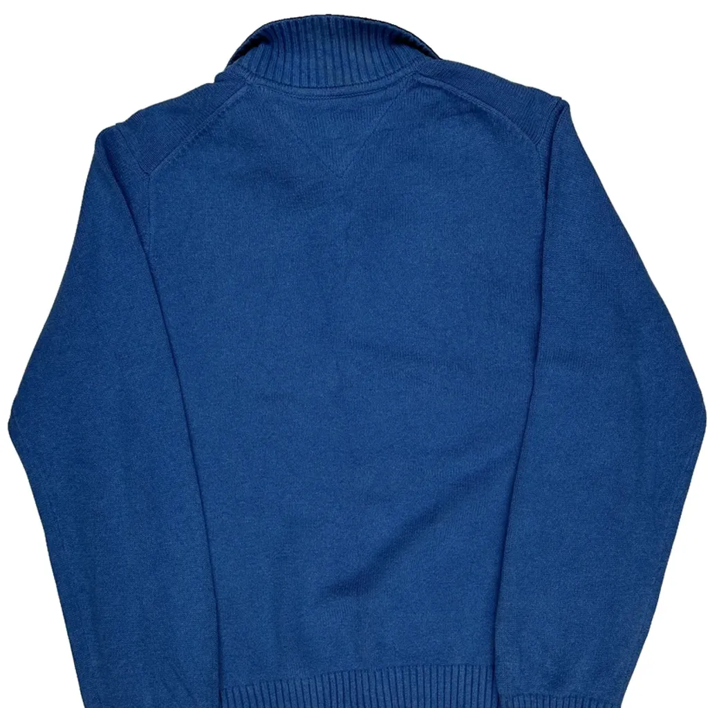 Tommy Hilfiger 1/4 Zip - Large Blue Cotton - Image 7