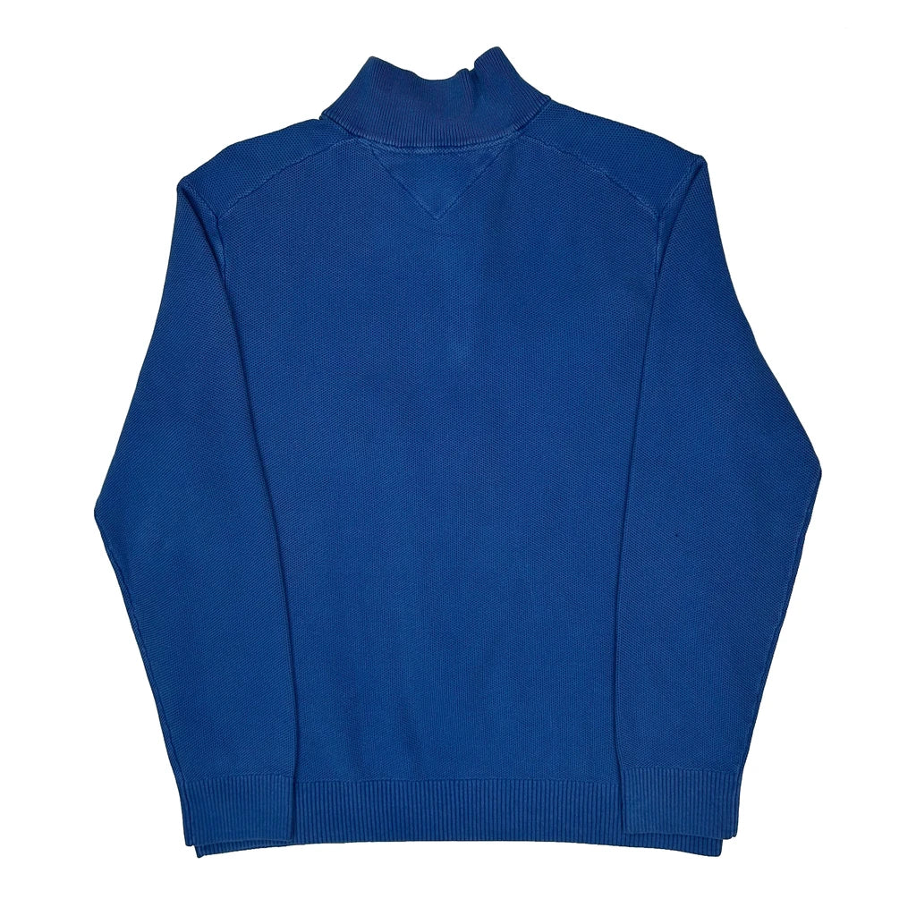 Tommy Hilfiger 1/4 Zip - Large Blue Cotton - Image 2