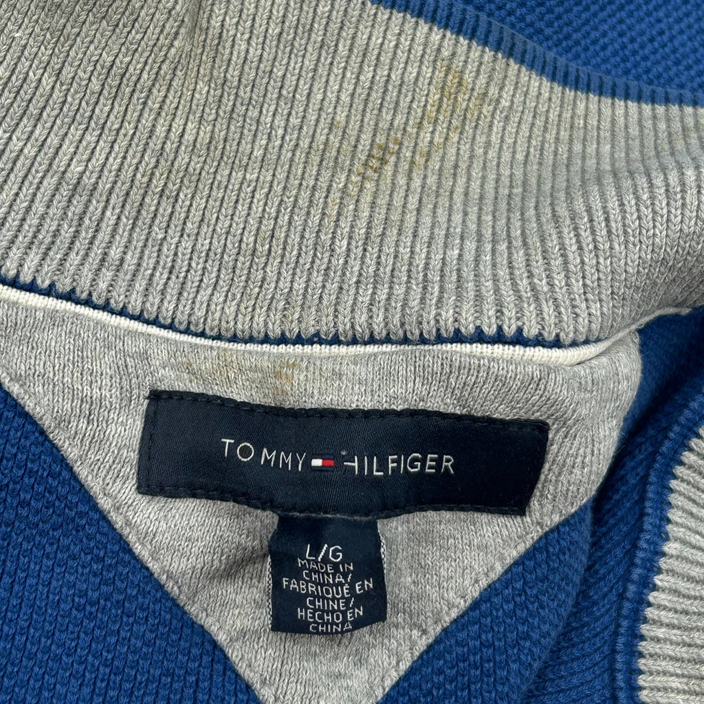 Tommy Hilfiger 1/4 Zip - Large Blue Cotton - Image 3