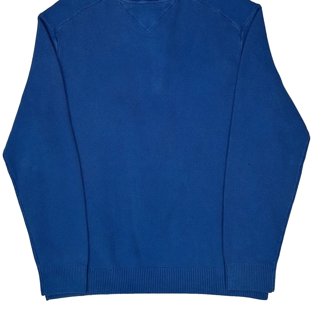Tommy Hilfiger 1/4 Zip - Large Blue Cotton - Image 6
