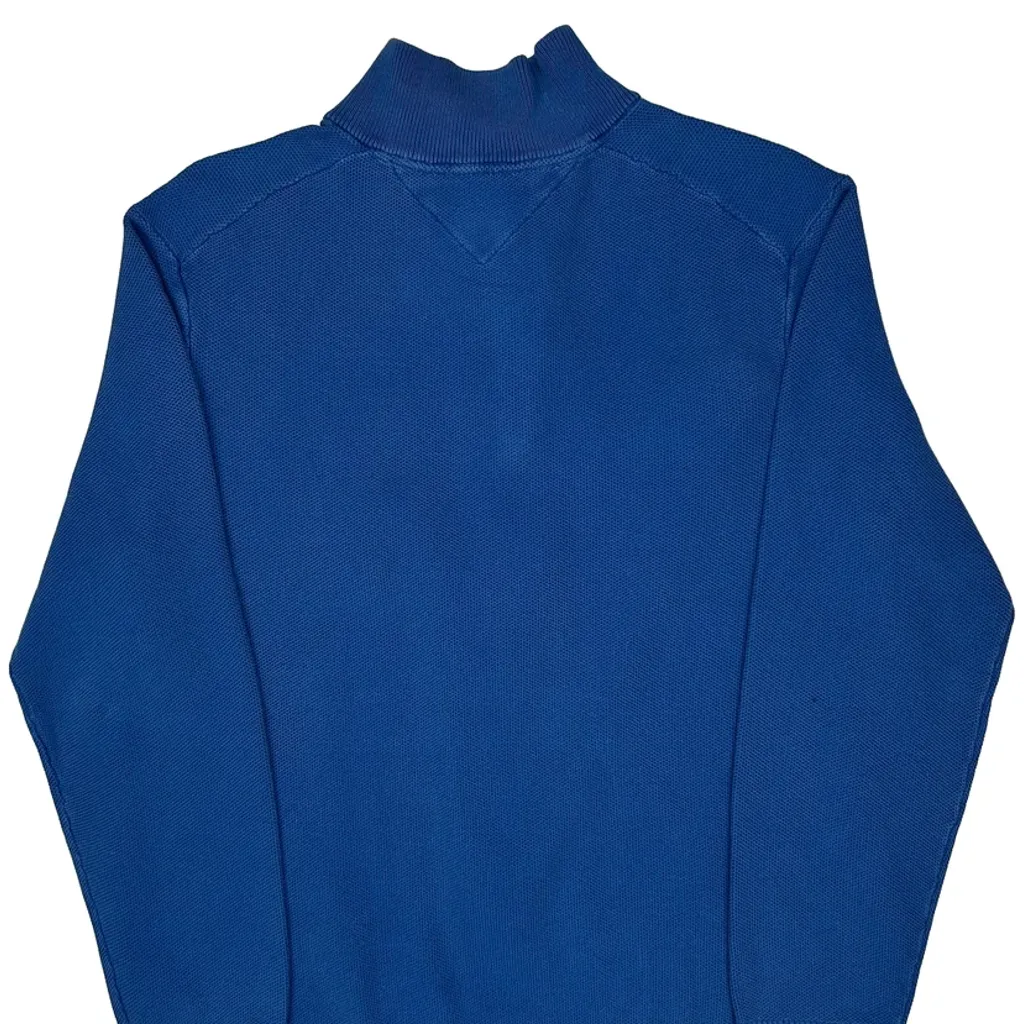 Tommy Hilfiger 1/4 Zip - Large Blue Cotton - Image 7
