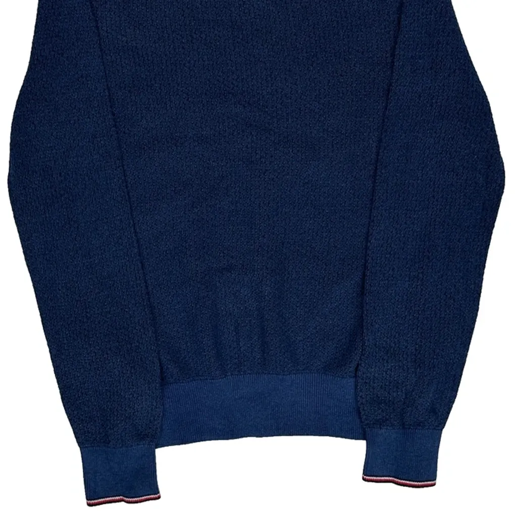 Tommy Hilfiger 1/4 Zip - Medium Blue Cotton - Image 7
