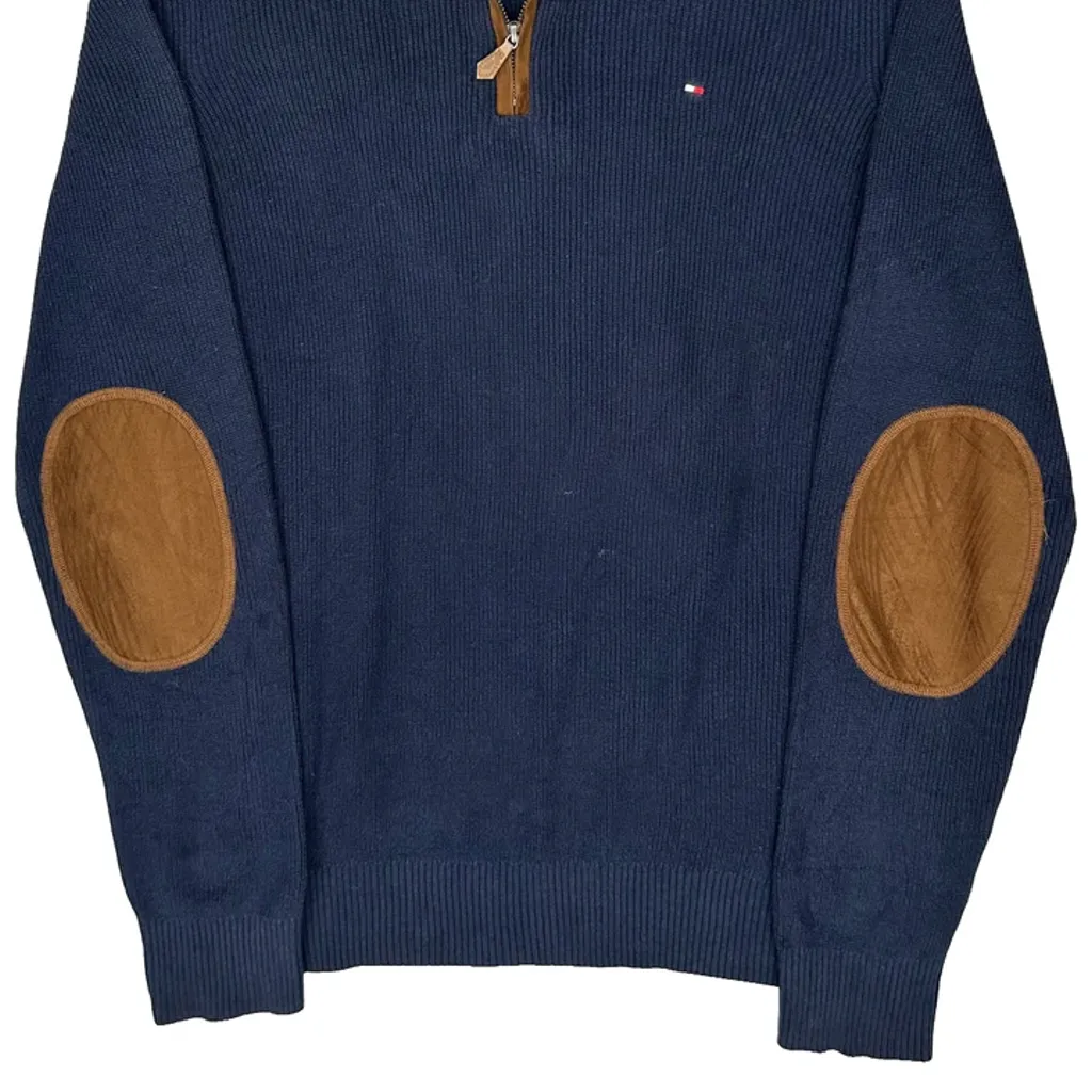 Tommy Hilfiger 1/4 Zip - Medium Blue Cotton - Image 5