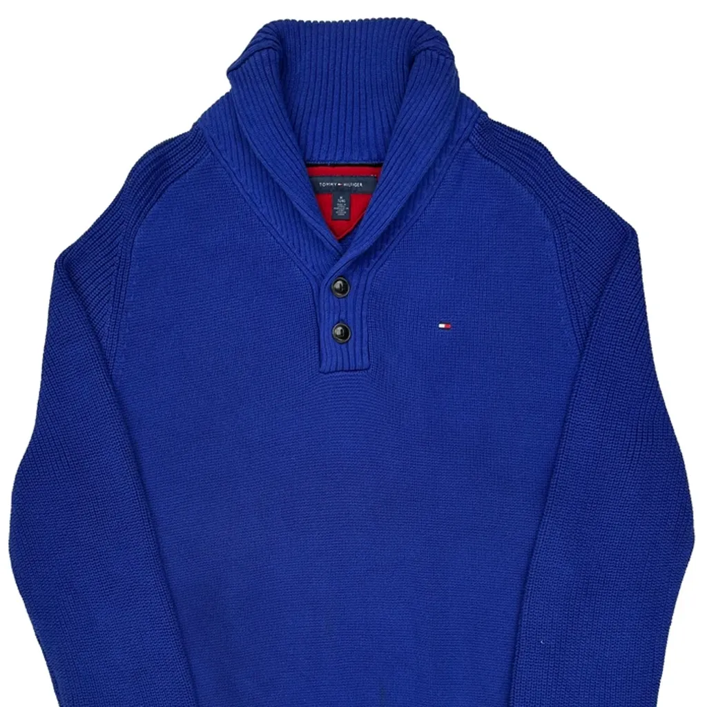 Tommy Hilfiger 1/4 Zip - XL Blue Cotton - Image 5