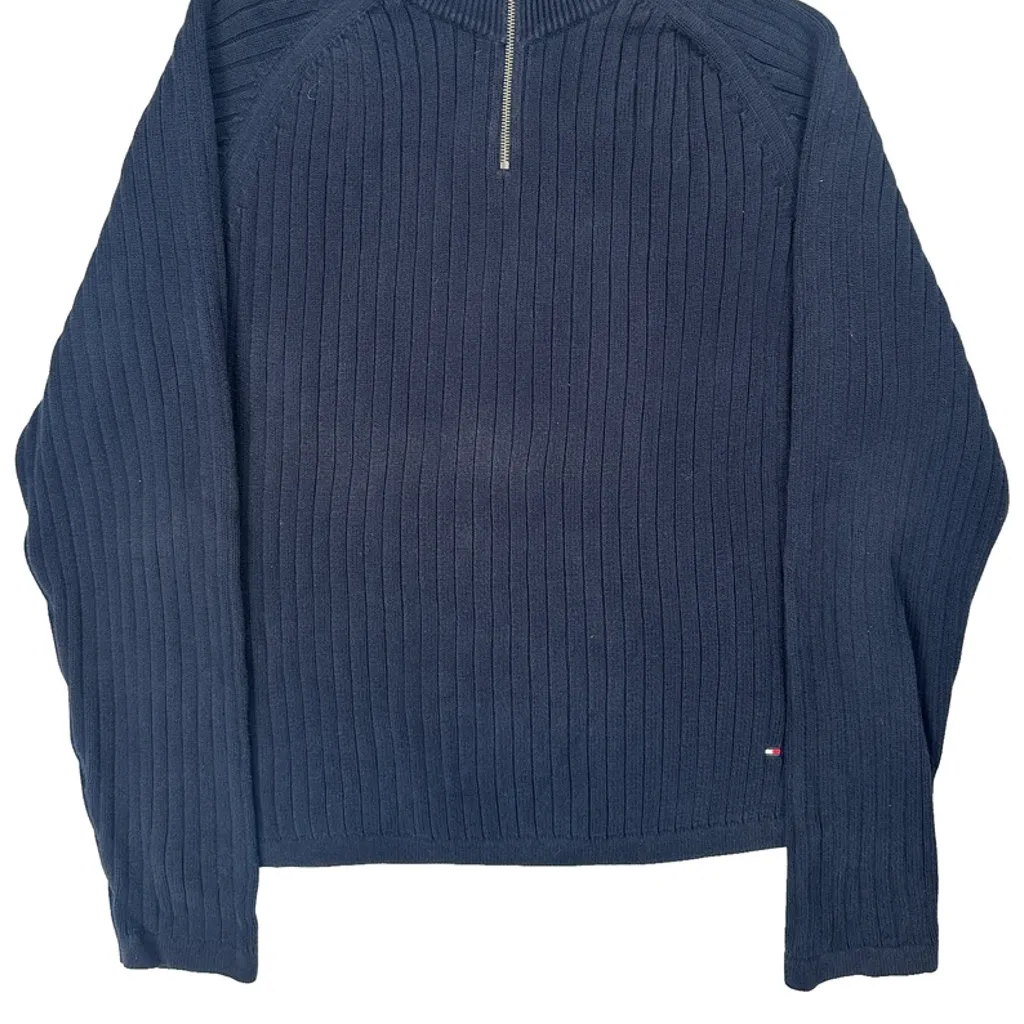 Tommy Hilfiger 1/4 Zip - XL Blue Cotton - Image 4