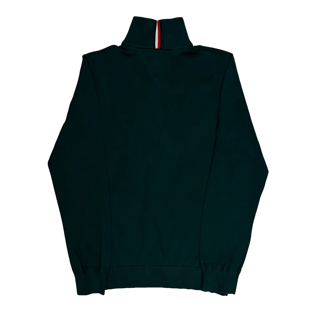 Tommy Hilfiger 1/4 Zip - Medium Green Cotton - Image 2