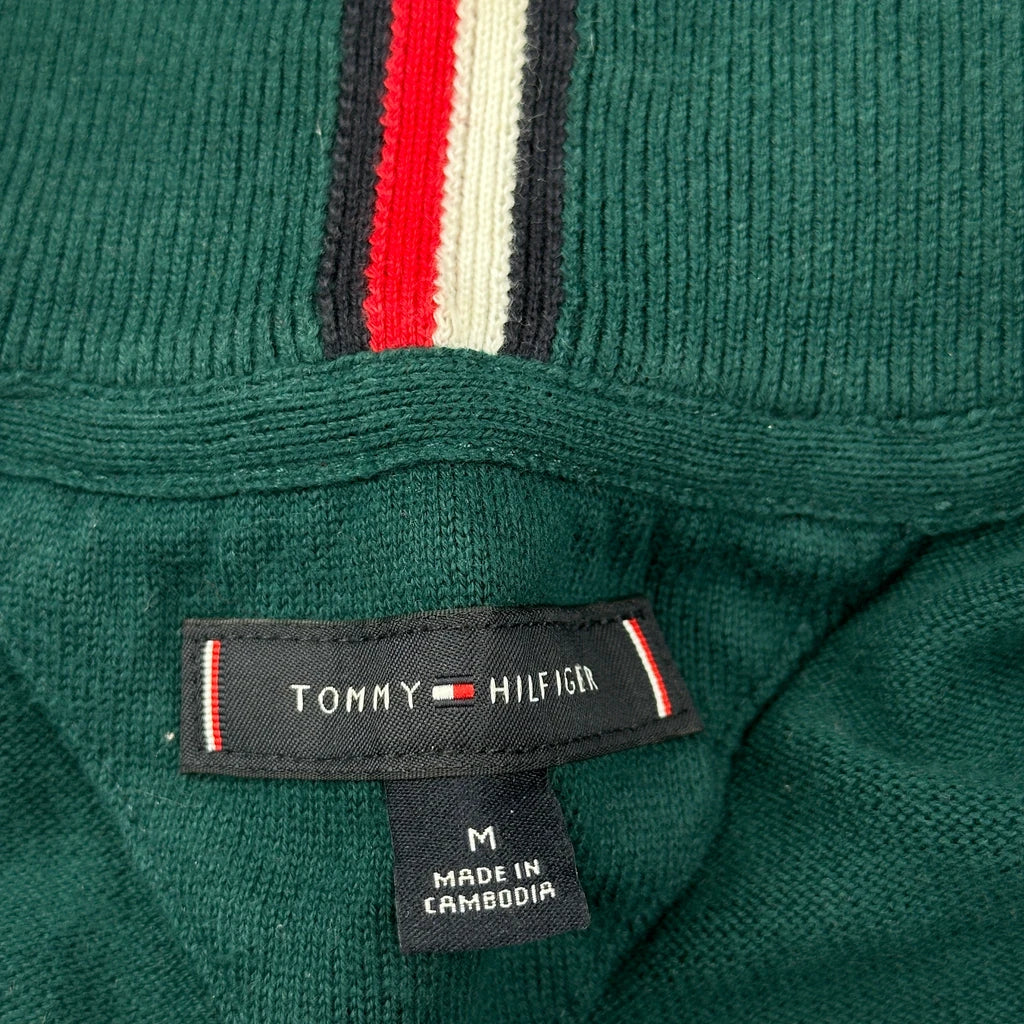 Tommy Hilfiger 1/4 Zip - Medium Green Cotton - Image 3