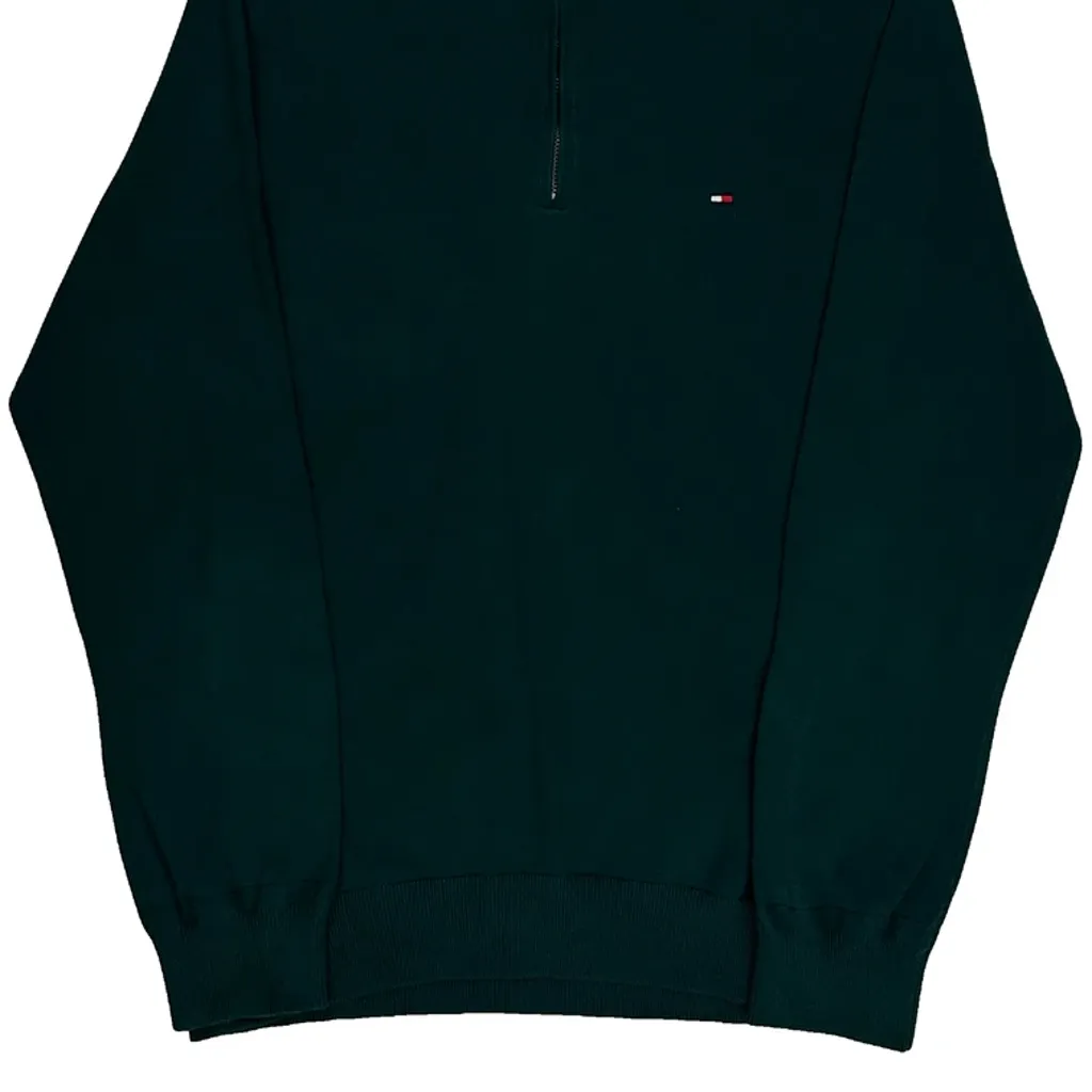 Tommy Hilfiger 1/4 Zip - Medium Green Cotton - Image 4