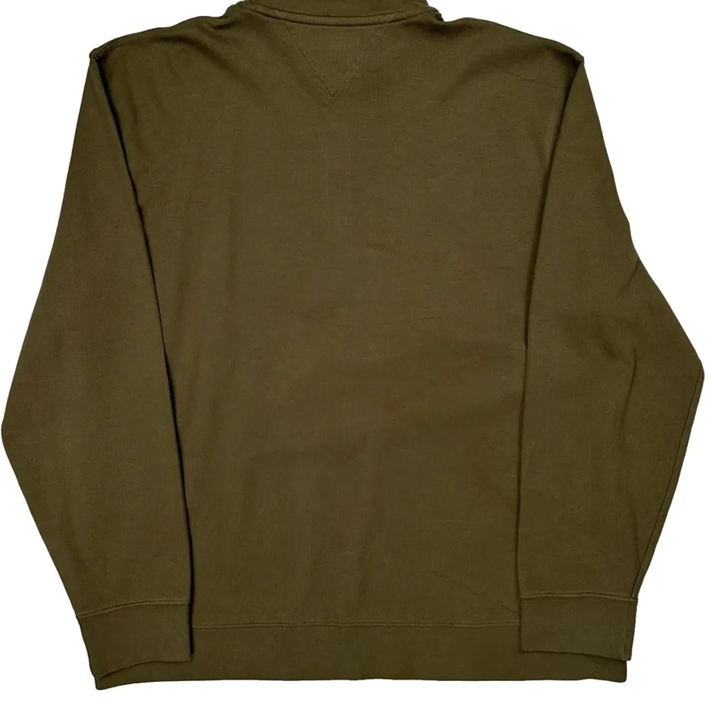 Tommy Hilfiger 1/4 Zip - 2XL Green Cotton - Image 6
