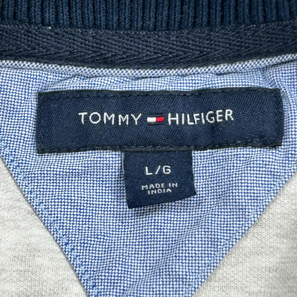 Tommy Hilfiger 1/4 Zip - Large Grey Cotton - Image 3