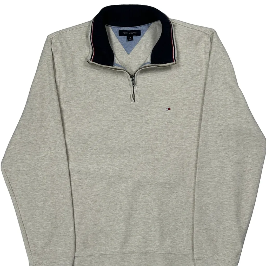 Tommy Hilfiger 1/4 Zip - Large Grey Cotton - Image 5