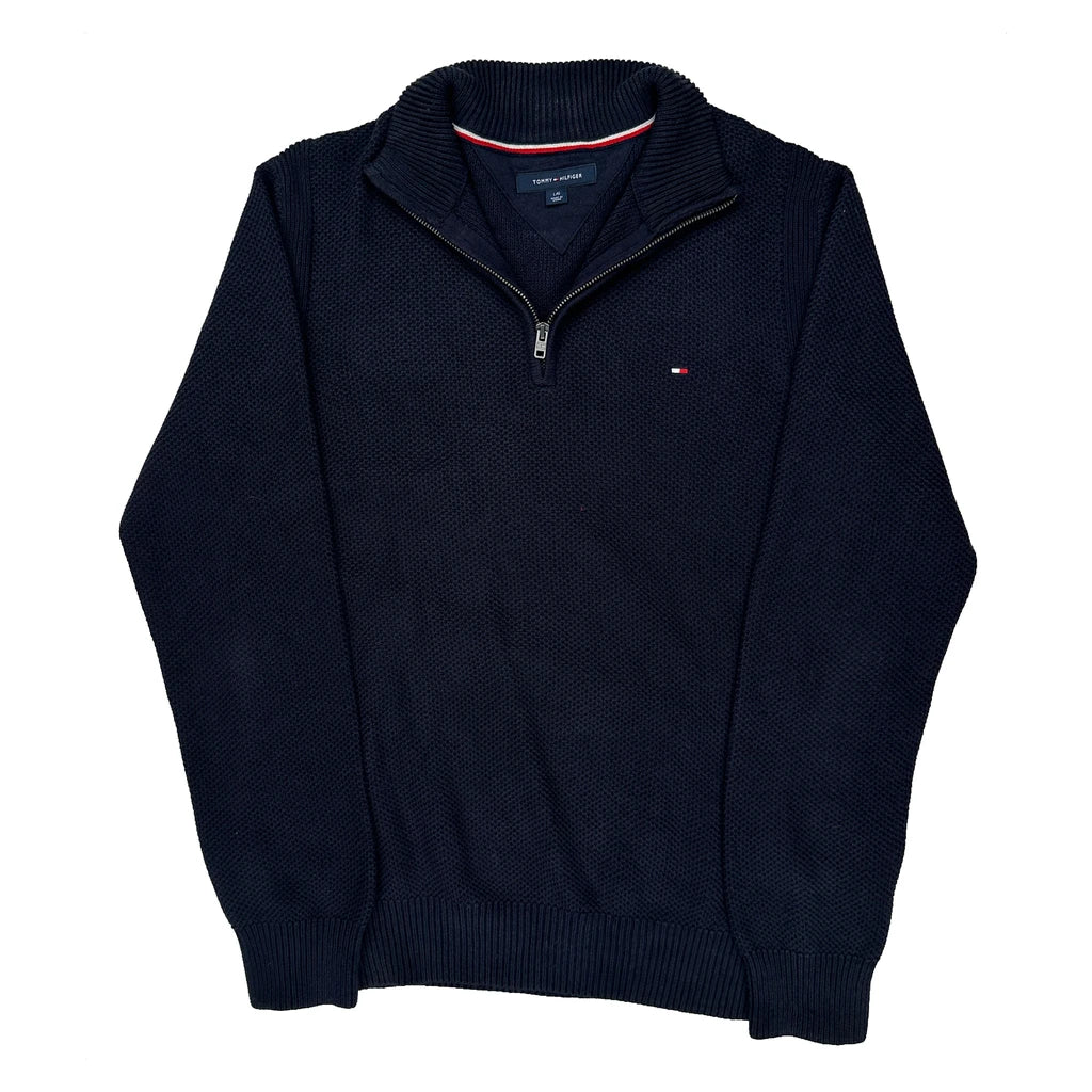 Tommy Hilfiger 1/4 Zip - Large Navy Cotton
