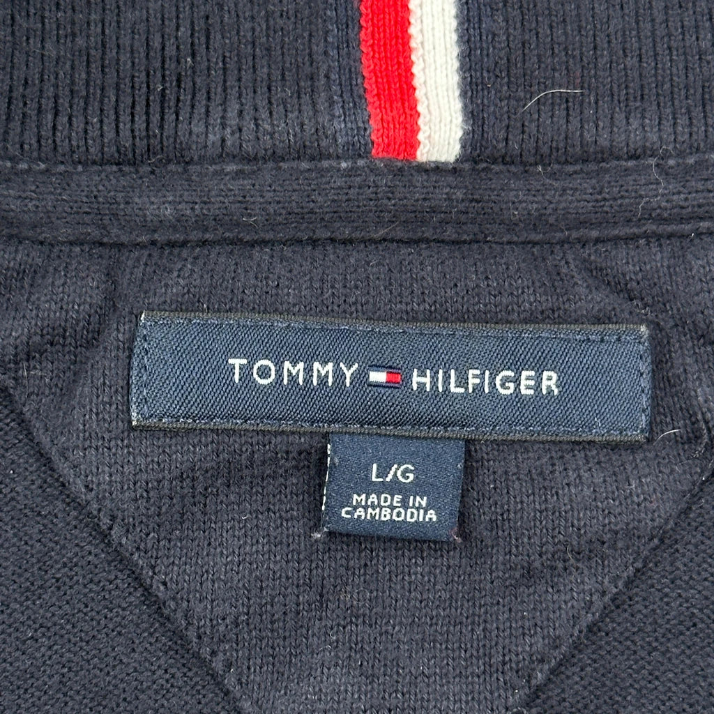 Tommy Hilfiger 1/4 Zip - Large Navy Cotton - Image 3