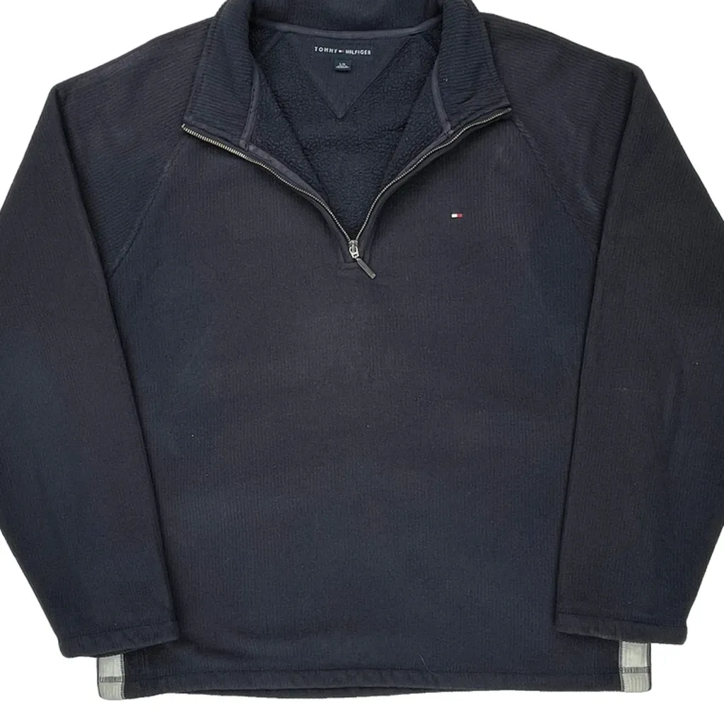 Tommy Hilfiger 1/4 Zip - Large Navy Cotton - Image 5