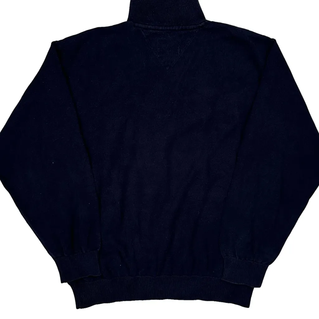 Tommy Hilfiger 1/4 Zip - Large Navy Cotton - Image 4