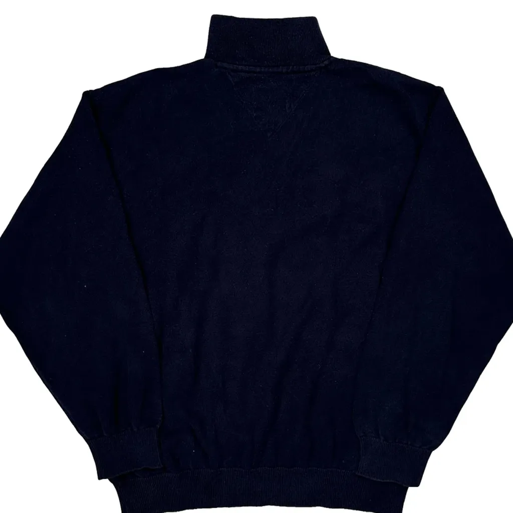 Tommy Hilfiger 1/4 Zip - Large Navy Cotton - Image 5