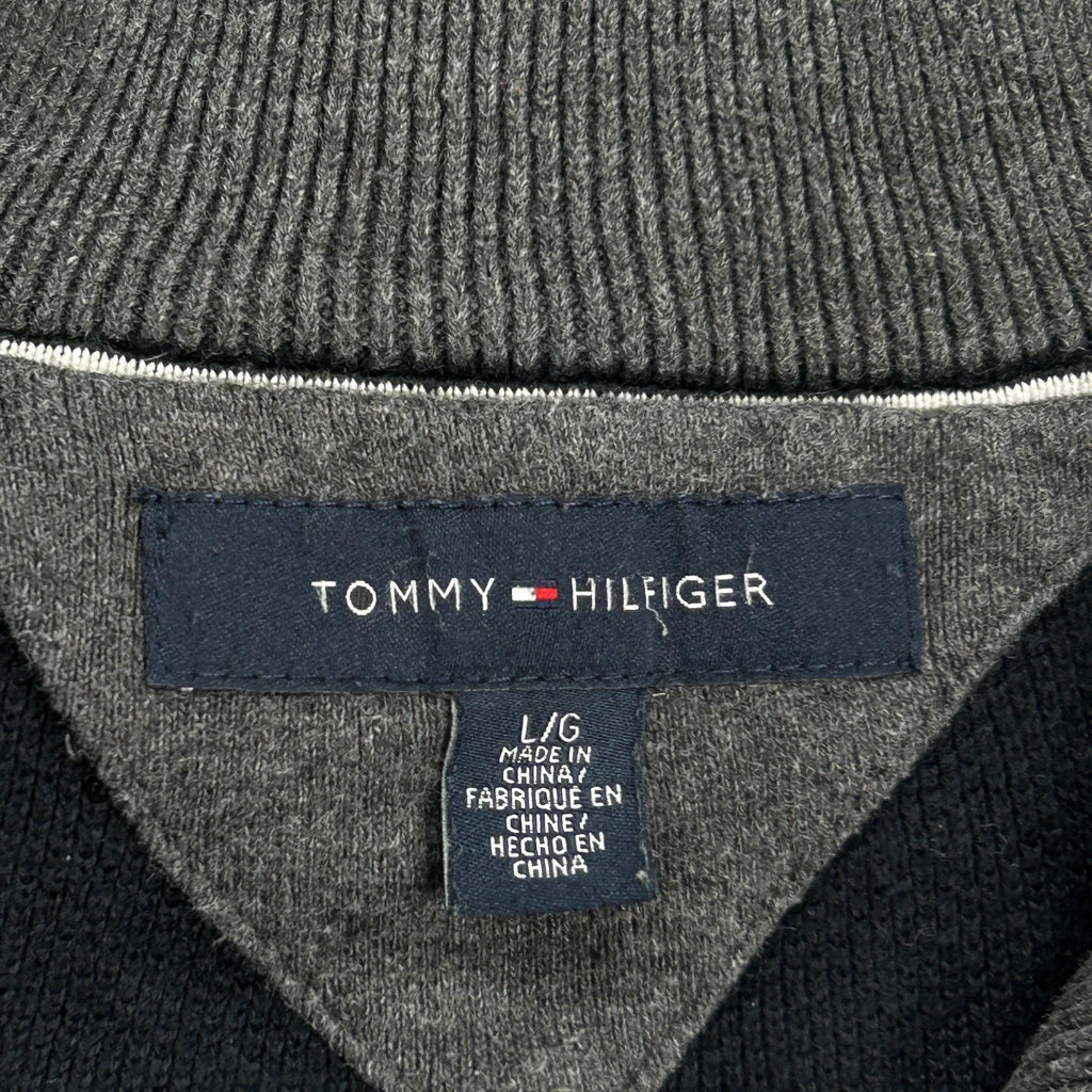 Tommy Hilfiger 1/4 Zip - Large Navy Cotton - Image 3