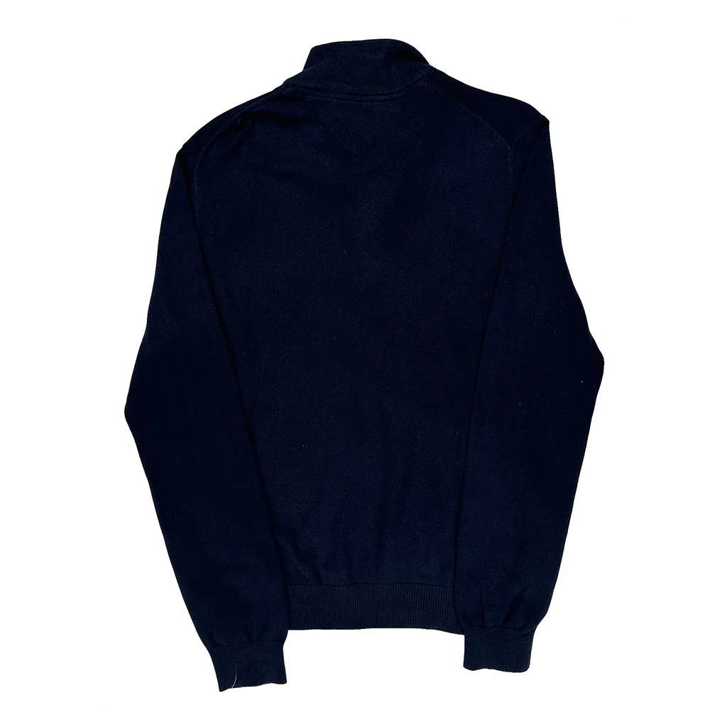 Tommy Hilfiger 1/4 Zip - Medium Navy Cotton - Image 2