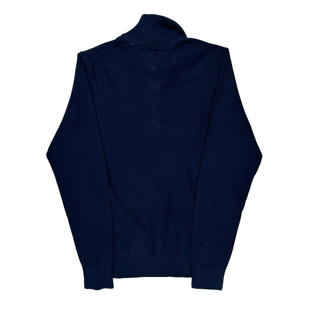 Tommy Hilfiger 1/4 Zip - Medium Navy Cotton - Image 2