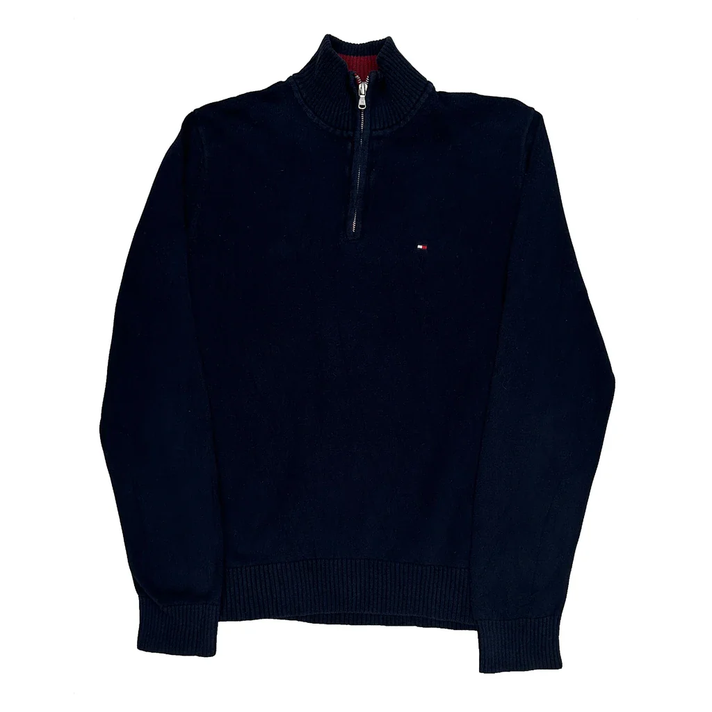 Tommy Hilfiger 1/4 Zip - Medium Navy Cotton